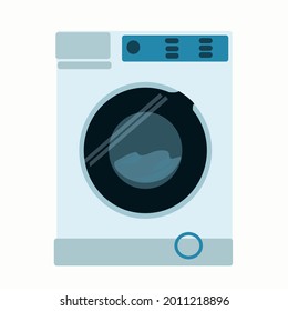Washing machine on a white background. An isolated element.
