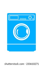 Washing machine on white background  