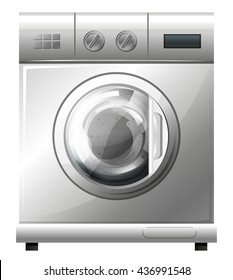 Washing machine on white background illustration
