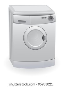 The washing machine on a white background