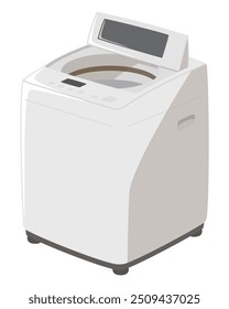 Washing machine with open lid. Home appliances. Vector illustration.