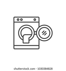 Washing machine open line icon.