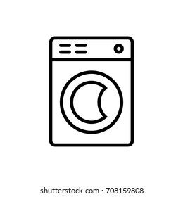 Washing machine outline icon illustration isolated vector sign symbol