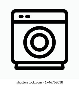 Washing machine outline icon. Laundry icon