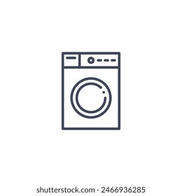 Washing machine outline icon. Line art washing machine household design vector icon