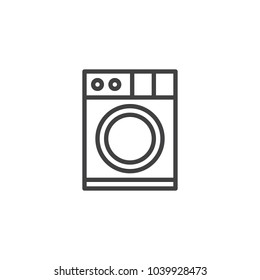 Washing machine outline icon. linear style sign for mobile concept and web design. Clothes washer simple line vector icon. Laundry symbol, logo illustration. Pixel perfect vector graphics