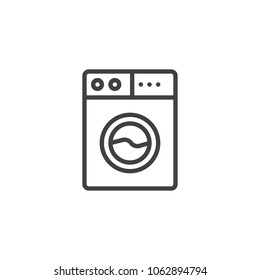 Washing machine outline icon. linear style sign for mobile concept and web design. washer simple line vector icon. Laundry symbol, logo illustration. Pixel perfect vector graphics