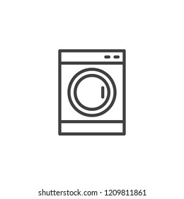 Washing machine outline icon. linear style sign for mobile concept and web design. Washer simple line vector icon. Laundry symbol, logo illustration. Pixel perfect vector graphics