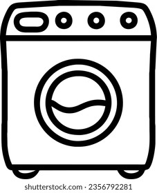 diseño sencillo del icono de contorno de la máquina de lavado