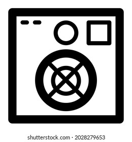 Washing machine outline icon, suitable for set electonics icons