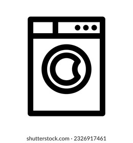Washing machine outline icon. Vector graphics