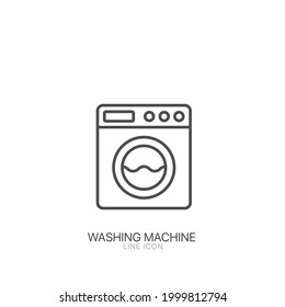 Washing machine outline vector icon. Editable stroke