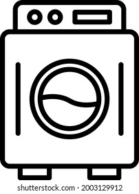 Washing Machine Outline Vector Icon Design
