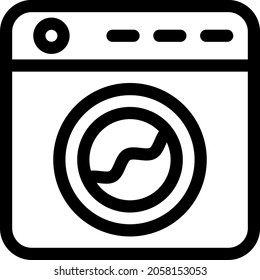 Diseño de iconos del vector de contorno de la máquina de lavado
