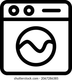 Washing Machine Outline Vector Icon Design
