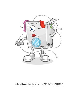 washing machine with paper plane character. cartoon mascot vector