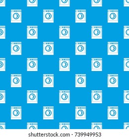 Washing machine pattern repeat seamless in blue color for any design. Vector geometric illustration
