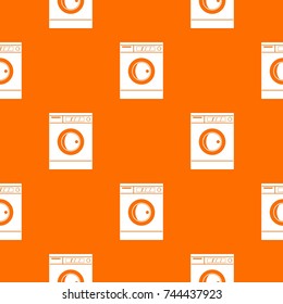 Washing machine pattern repeat seamless in orange color for any design. Vector geometric illustration