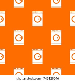 Washing machine pattern repeat seamless in orange color for any design. Vector geometric illustration