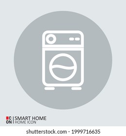 Washing machine picture. Vector image of smart home interface icon.