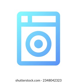 Washing machine pixel perfect gradient linear ui icon. Household appliance. Hotel laundry service. Line color user interface symbol. Modern style pictogram. Vector isolated outline illustration