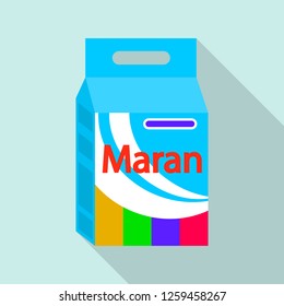 Washing machine powder icon. Flat illustration of washing machine powder vector icon for web design