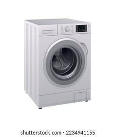 Washing machine realistic composition with isolated image of household appliance on blank background vector illustration