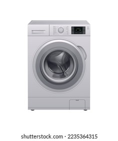 Washing machine realistic composition with isolated image of household appliance on blank background vector illustration