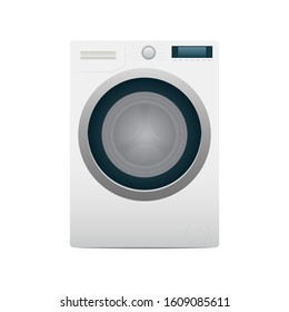 Washing machine. Realistic washing machine illustration. Washing machine front view. Part of set.