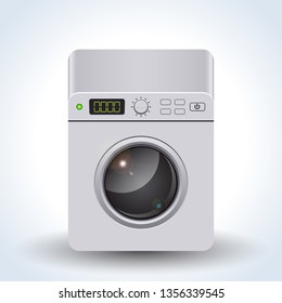 Washing machine realistic vector icon