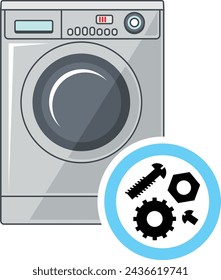 Washing Machine Repair Service. Vector illustration.