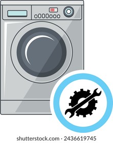 Servicio de Reparación de Lavadora. Ilustración vectorial.