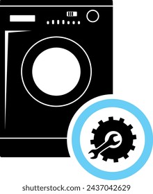 Servicio de Reparación de Lavadora. Ilustración vectorial.