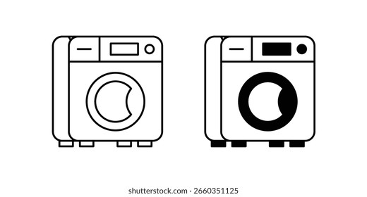 Máquina de lavar ícone conjunto com branco fundo vetor ilustração stock