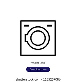 Washing machine sign icon in trendy flat style isolated on grey background, modern symbol vector illustration for web