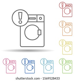 Washing machine sign in multi color style icon. Simple thin line, outline vector of automation icons for ui and ux, website or mobile application