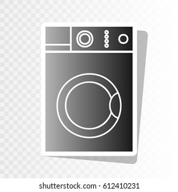 Washing machine sign. Vector. Blackish icon on transparent background with transition.