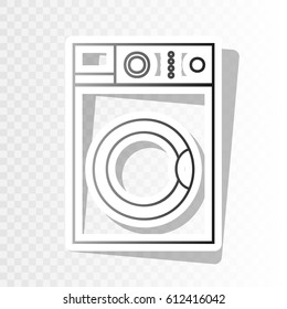 Washing machine sign. Vector. Blackish icon on transparent background with transition.