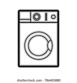 Washing machine sign. Vector. Flat style black icon on white.