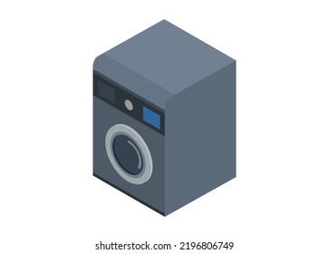 Washing machine. Simple flat illustration in isometric view.