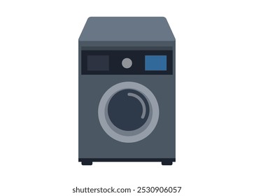 Washing machine. Simple flat illustration in perspective view.
