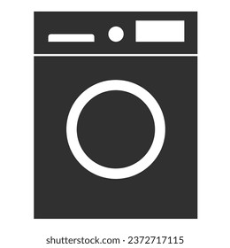 Washing machine simple icon with white background electrical appliance vector illustration