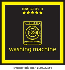 washing machine sketch vector icon