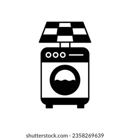 Washing machine with solar Vector Icon which can easily modify or edit

