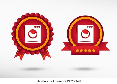 Washing machine stylish quality guarantee badges. Colorful Promotional Labels
