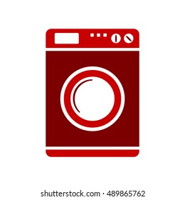 Washing machine symbol sign on white background. Vector illustration.