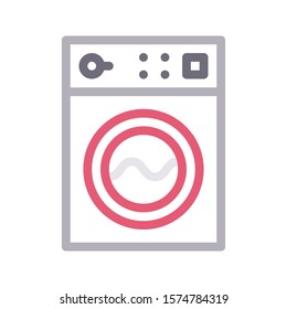 washing machine vector color line icon 