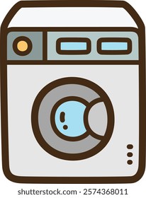 Washing machine vector doodle illustration and graphic