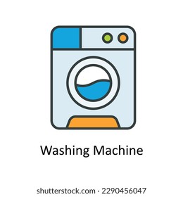 Vector de lavadora   Rellenar iconos de contorno. Material gráfico simple
