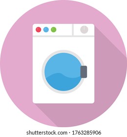 washing machine vector flat color icon  